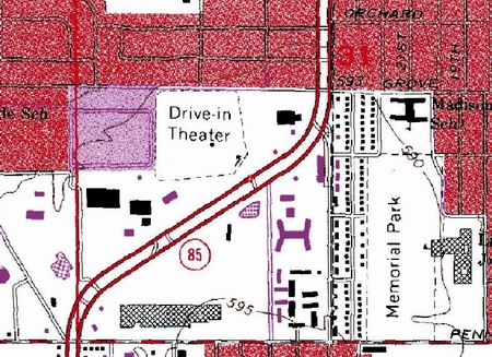 Fort George Drive-In Theatre - Topo - Photo From Terraserver (newer photo)